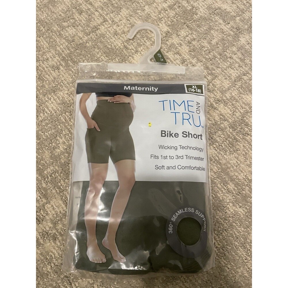 Maternity Bike Shorts Olive Green TIME and TRU Size XL